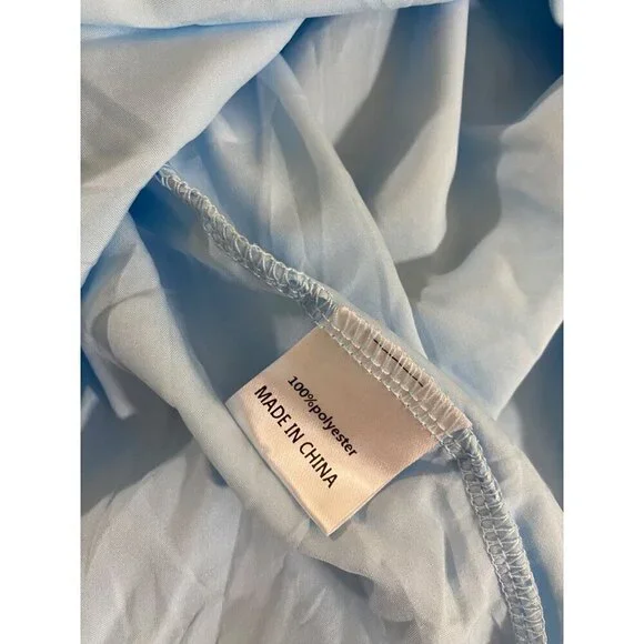 NWT Tecrew Women's Blue Chiffon Short Sleeve Dress - Medium - Picture 13 of 13